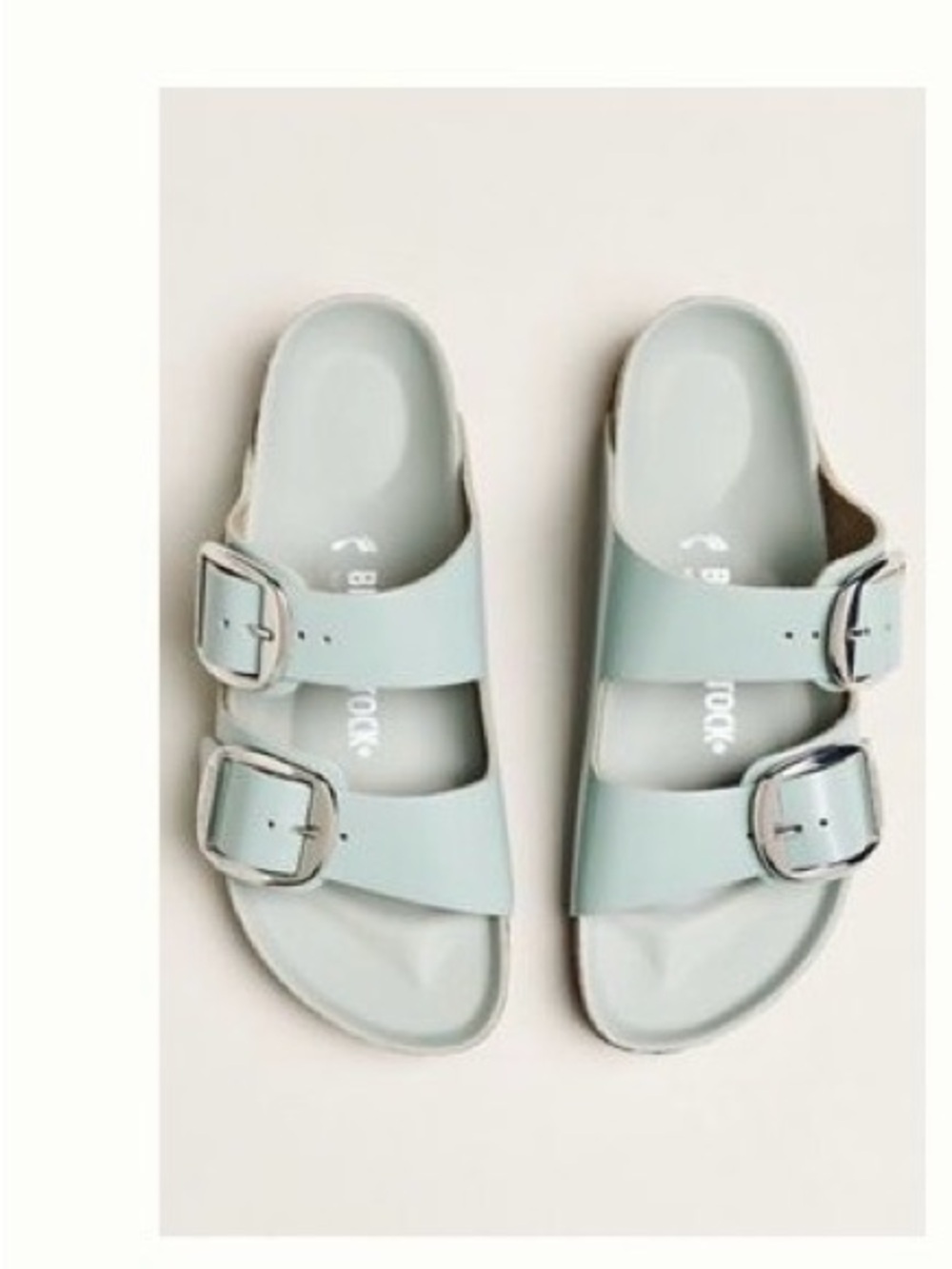 Birkenstock Mint Green Double-Buckle Slides
